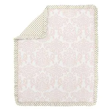 Blush Pink & Gold Polka Dot Baby Bedding 4 Piece Set
