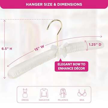 Florida Brands Padded Clothing Fabric Hangers for Women Clothing - Ivory, Set of 12 Premium Coat Hangers for Closet, Bride Hanger for Wedding Dress, Sweater Hangers