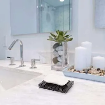 WORHE Marble Soap Dish for Bathroom and Kitchen Use