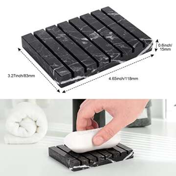 WORHE Marble Soap Dish for Bathroom and Kitchen Use