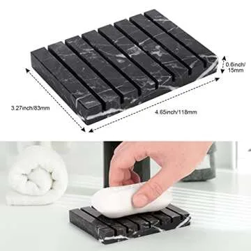 WORHE Marble Soap Dish for Bathroom and Kitchen Use