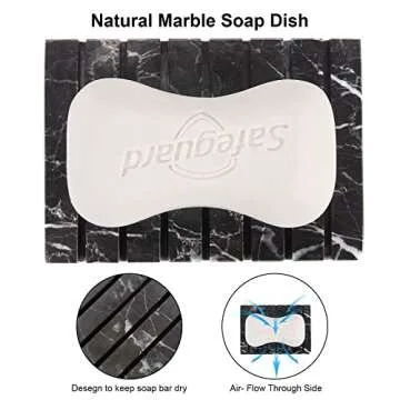 WORHE Marble Soap Dish for Bathroom and Kitchen Use