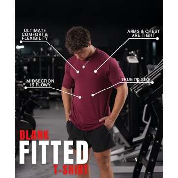 Ekko Men's T-Shirts, Fitted, Scoop Neck, Cotton Spandex Blend Apparel for Men, Mens Shirts, Basic Sh...