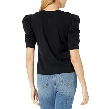 Versatile Puff Sleeve Crew Neck T-Shirt for Women