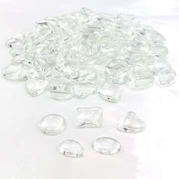 Weoxpr 100pcs Glass Cabochons Clear Dome Tiles for Cameo Pendants Photo Craft Jewelry Making(Round, Oval, Square, Teardrop, Heart-Shape)
