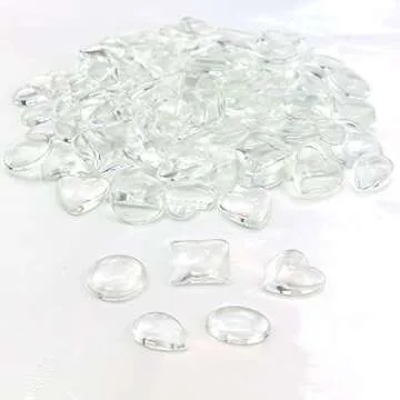 Weoxpr 100pcs Glass Cabochons Clear Dome Tiles for Cameo Pendants Photo Craft Jewelry Making(Round, Oval, Square, Teardrop, Heart-Shape)
