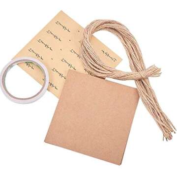 MIAO YUAN 50PCS Wedding Confetti Cones Bouquet Petals Candy Bags Boxes Flower Holder with Hemp Ropes Label Stickers Tape