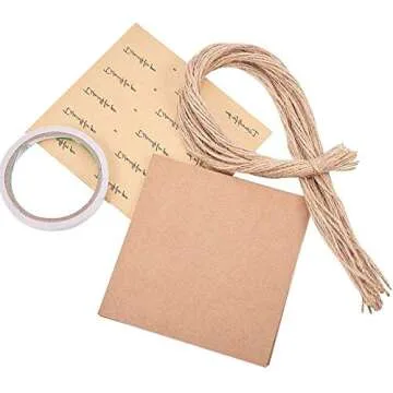 MIAO YUAN 50PCS Wedding Confetti Cones Bouquet Petals Candy Bags Boxes Flower Holder with Hemp Ropes Label Stickers Tape