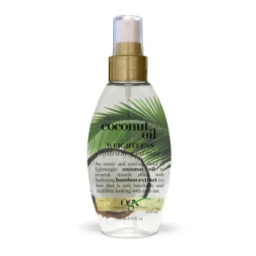 OGX Nourishing + Coconut Oil Weightless Hydrating Oil Hair Mist, Lightweight Leave-In Hair Treatment...