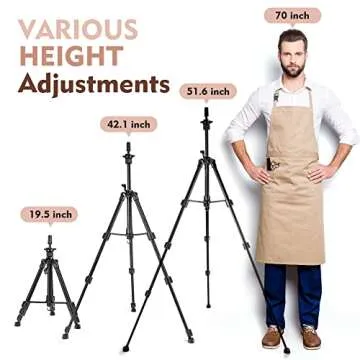 HYOUJIN Heavy Duty Wig Stand - Adjustable Metal Tripod with Carry Bag for Mannequin Heads