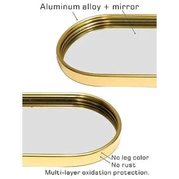 Elegant Gold Mirror Tray for Perfume and Jewelry Storage