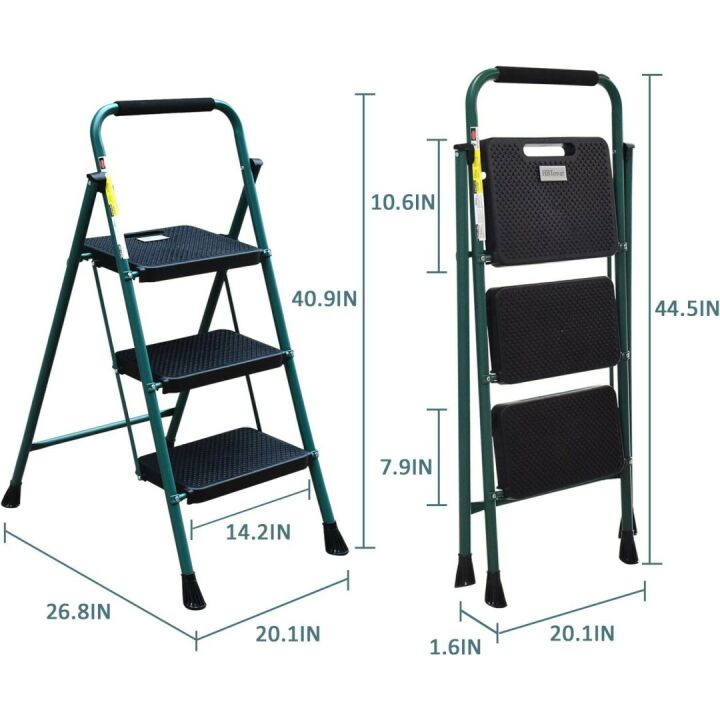 HBTower 3 Step Ladder - Lightweight & Sturdy Design