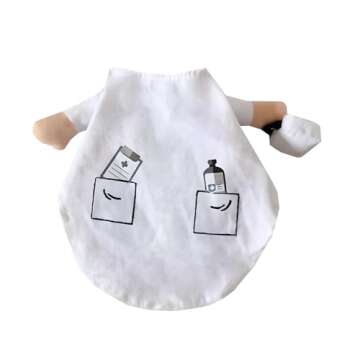 NACOCO Dog Cat Doctor Costume Pet Doctor Clothing Halloween Jeans Outfit Apparel (XS)