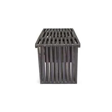 Esme Outdoor Acacia Wood Bench in Dark Gray Finish