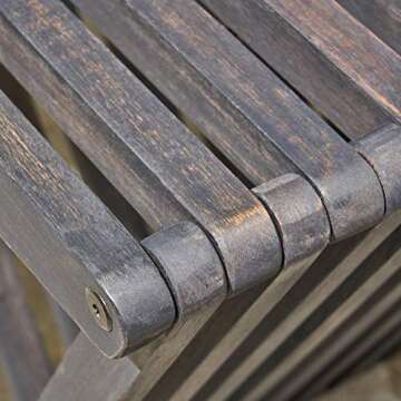 Esme Outdoor Acacia Wood Bench in Dark Gray Finish