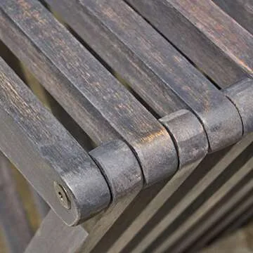 Esme Outdoor Acacia Wood Bench in Dark Gray Finish