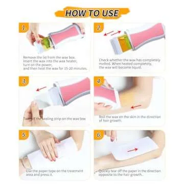Roll on Wax Warmer Kit for Painless Hair Removal - Facial, Eyebrow, Armpit, Bikini, Brazilian Waxing with 2 Rose and Pink Cartridges