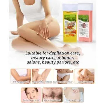 Roll on Wax Warmer Kit for Painless Hair Removal - Facial, Eyebrow, Armpit, Bikini, Brazilian Waxing with 2 Rose and Pink Cartridges