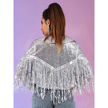 Edary Sparkly Long Sleeve Sequin Jacket for Women