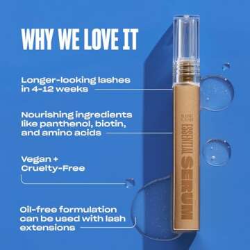 BABE ORIGINAL Babe Lash Serum - Fuller & Longer Looking Eyelashes, Clear Essential Serum for Natural Lashes and Lash Extensions, 2mL, 3-month Supply