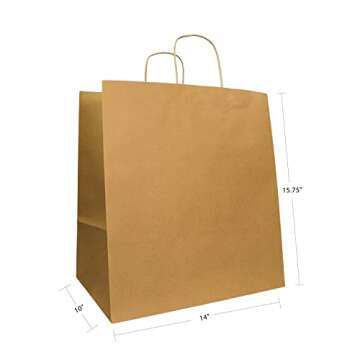 Eco-Friendly Kraft Paper Tote Bags for Gifts and More