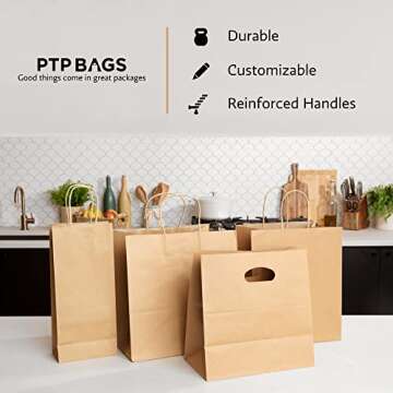 Eco-Friendly Kraft Paper Tote Bags for Gifts and More