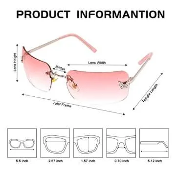 Trendy Y2K Rectangle Sunglasses for Women - UV400 Protection