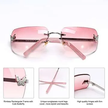 Trendy Y2K Rectangle Sunglasses for Women - UV400 Protection