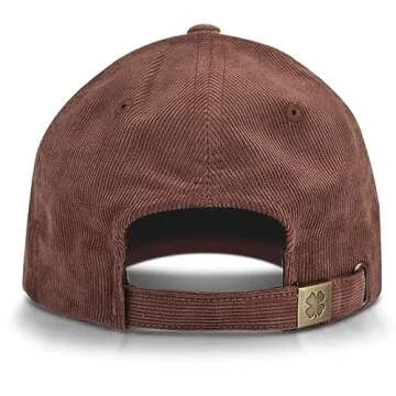 Lucky Brand Cotton Embroidered Baseball Cap with Adjustable Straps for Men and Women (One Size Fits Most), Corduroy-Cognac