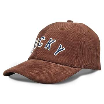 Lucky Brand Cotton Embroidered Baseball Cap with Adjustable Straps for Men and Women (One Size Fits Most), Corduroy-Cognac
