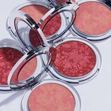 PÜR MINERALS Blushing Act Skin Perfecting Powder in Pretty in Peach, Satin Matte Finish, Buildable ...