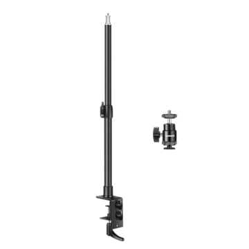 NEEWER Camera Desk Mount with C Clamp, 2 Pack 13.8"-23.6" Adjustable Desktop Light Stands with 1/4" ...