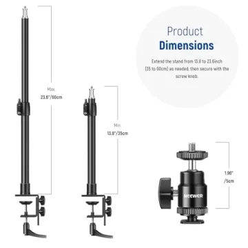 NEEWER Camera Desk Mount Adjustable Light Stands 2 Pack