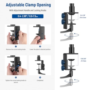 NEEWER Camera Desk Mount Adjustable Light Stands 2 Pack
