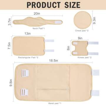 GYBOHO 8PCS Castor Oil Packs Wrap Organic cotton- Castor Oil Packs for Abdomen-Breast-Neck-knee-Feet-Arm, Reusable Adjustable Elastic Strap Compress Packs for Entire Body