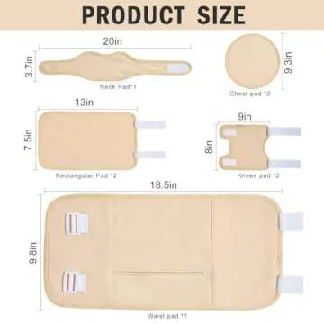 GYBOHO 8PCS Castor Oil Packs Wrap Organic cotton- Castor Oil Packs for Abdomen-Breast-Neck-knee-Feet-Arm, Reusable Adjustable Elastic Strap Compress Packs for Entire Body