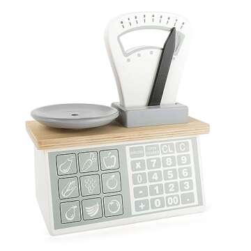 Small Foot Wooden Toys Wooden Scale Wooden playset for Pretend Markets and Play Kitchens Designed fo...