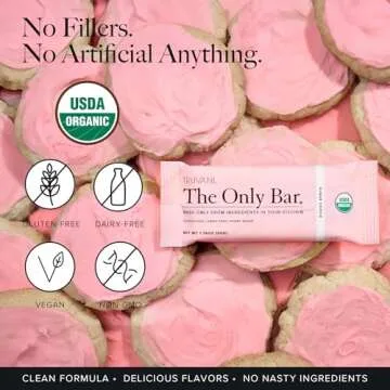 Truvani Plant Based Snack Bars | Sugar Cookie 12 Pack | 6g Protein | USDA Organic and Vegan | The Only Bar | Dairy, Soy, and Gluten Free | Individually Wrapped