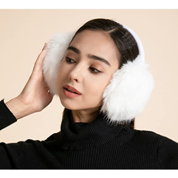 ZLYC Women Girls Adjustable Faux Fur EarMuffs - Warm Stylish