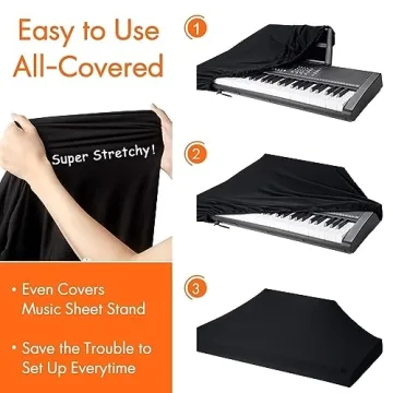 88 Keys Piano Keyboard Dust Proof Cover Stretchy Durable