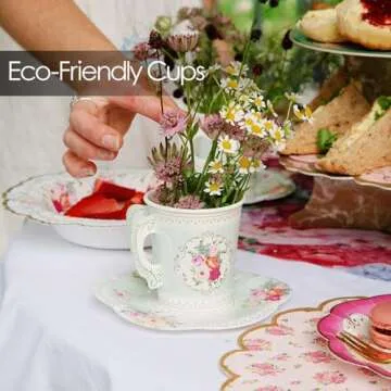 Vintage Floral Tea Cups & Saucer Sets for Parties