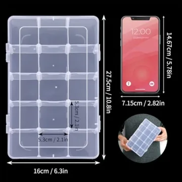 SGHUO 2 Pack Bead Organizer - Adjustable Storage Boxes