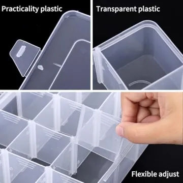 SGHUO 2 Pack Bead Organizer - Adjustable Storage Boxes