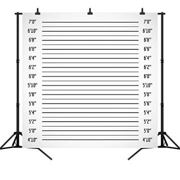 DePhoto Police Lineup Photography Backdrop - 6x6FT Vinyl Background for Parties