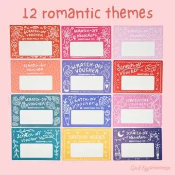 24 Love Coupons for Him - DIY Scratch Off Date Night Ideas With Stickers And Envelopes - Valentine's Day Gift - Romantic Gifts - 3.15x4.72 Inch Mini Date Night Shenanigans Voucher Cards