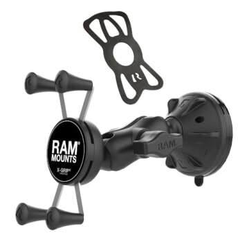 RAM Mounts RAP-B-166-2-A-UN7U X-Grip Phone Mount with Low-Profile Suction Base and Short Arm for Veh...