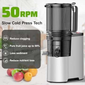 EanOruus Juicer - Compact 400W Cold Press Juice Extractor