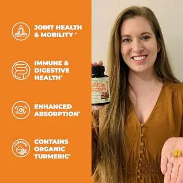 Turmeric Supplement - High Potency Turmeric Curcumin Supplement with 1200 mg Organic Tumeric and 95%...