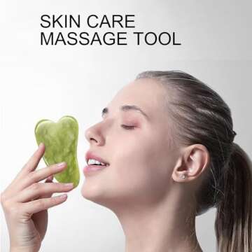 WEISIPU Skin Facial 5Pcs Care Gua Sha Guasha Treatment Massage Natural Jade Board Traditional Scraping Scraper Tool