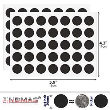 FINDMAG 140 Pcs Round Magnets with Adhesive Backing, Flexible Self Adhesive Magnets for Crafts, Small Sticky Magnetic Dots for Hanging Light Objects, DIY, School, Office, Home